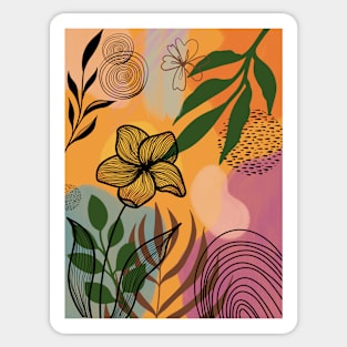 Abstract boho botanical illustration Sticker